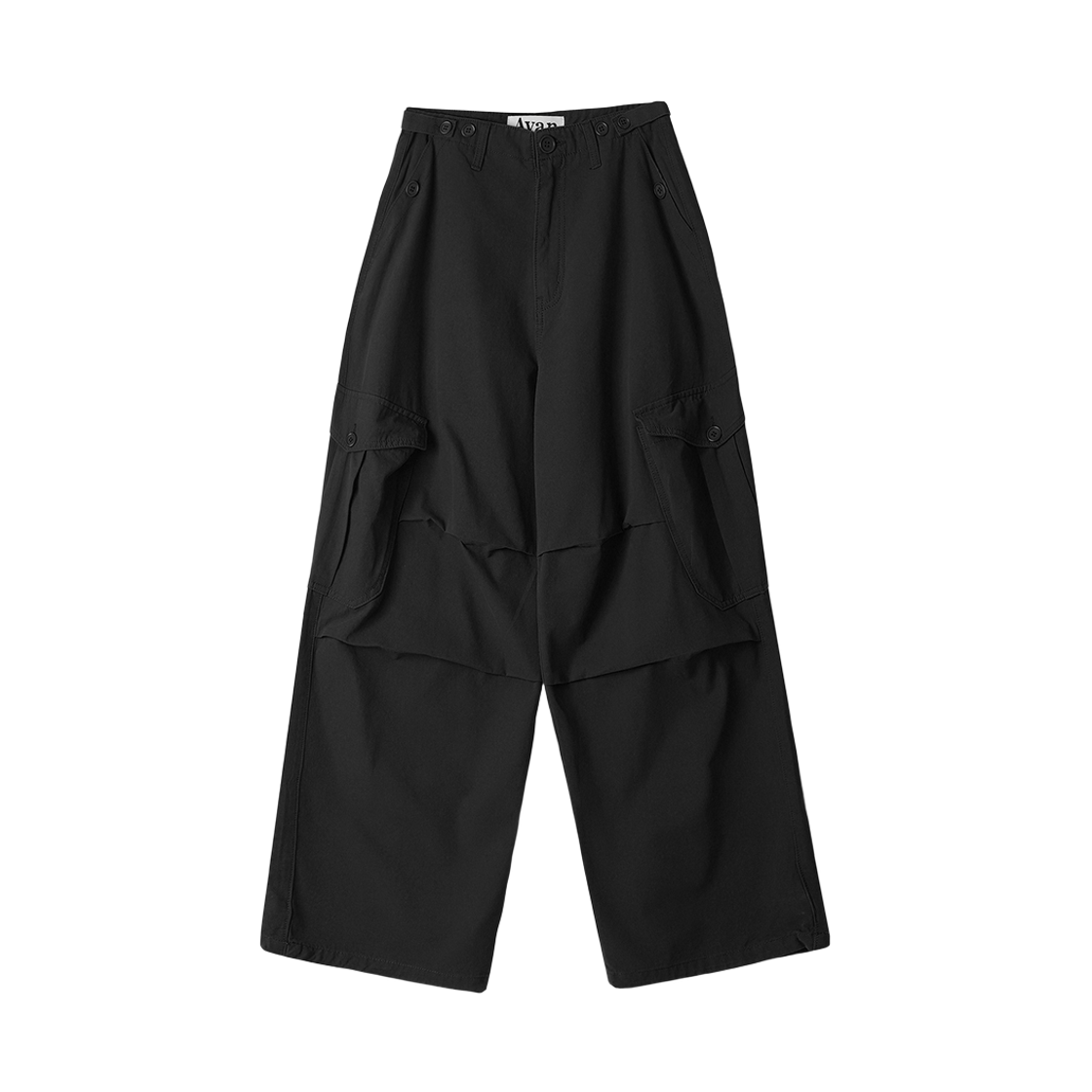AV43PT02BK Avandress Enter Wide Cargo Cotton Pants Black