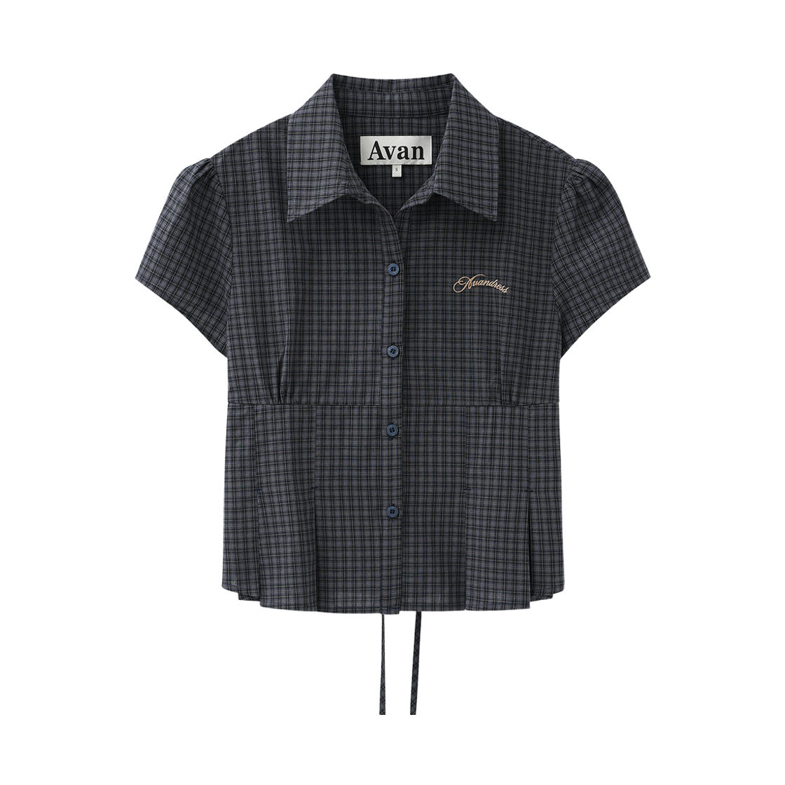 어반드레스 로지 체크 셔츠 네이비(Avandress Rosie Check Shirt Navy)