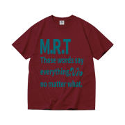 venhit  MRT Lettering Cool Cotton Short Sleeve T-Shirt Burgundy