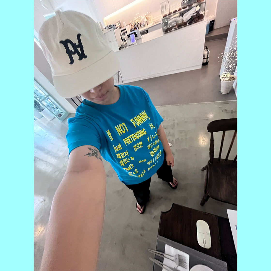 카포 가짜의삶 반팔 티셔츠 (터코이즈블루)(CAPO untruth life T-shirts (blue)) - 2