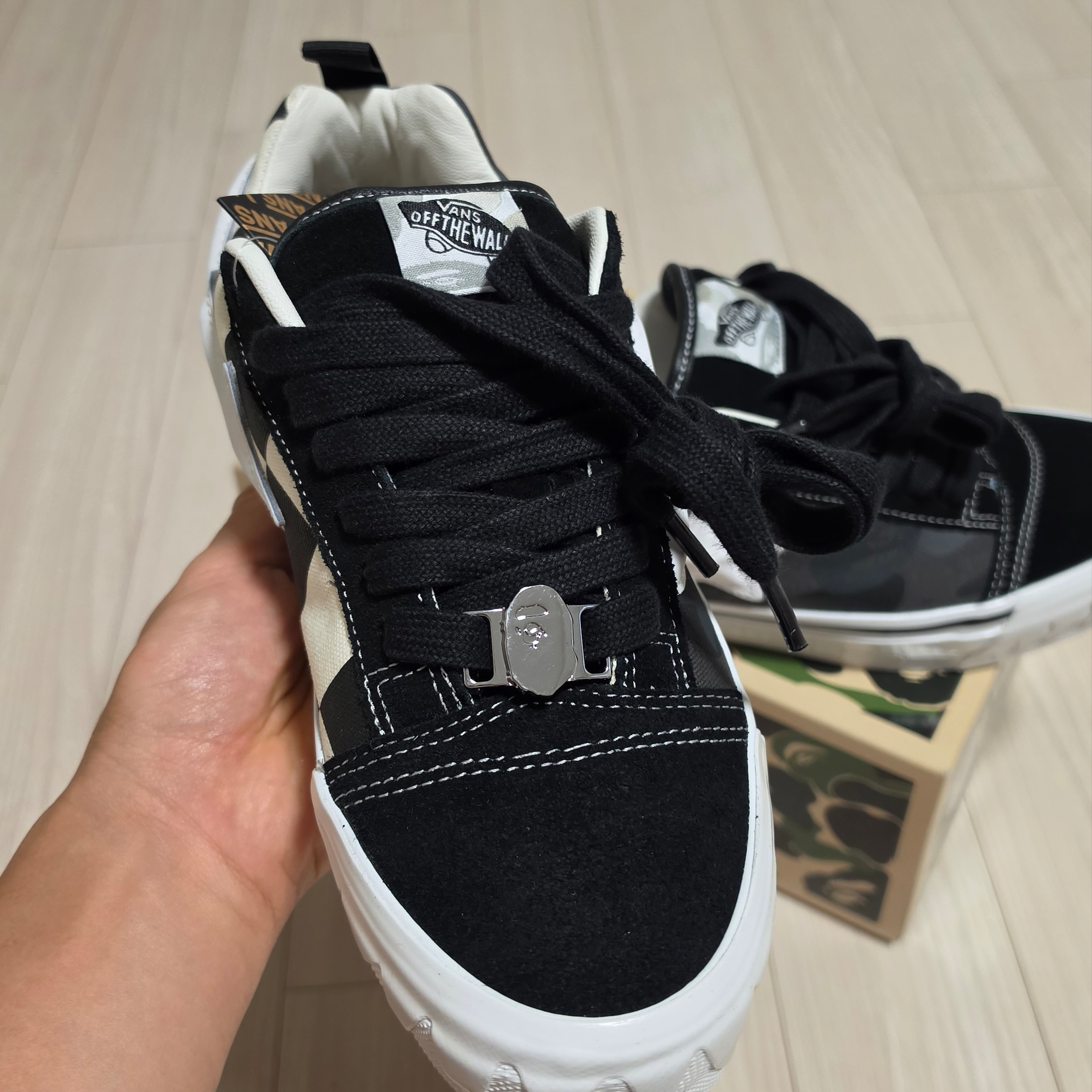 Vans x BAPE Premium Knu-Skool Camo Black 착용 스타일 - 5