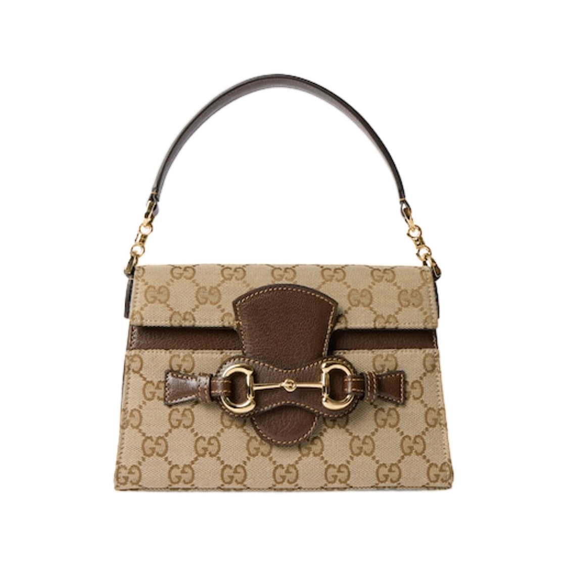 A006O9-FAGGX-9651 Gucci Horsebit Duomo Small Top Handle Bag Sand/Brown
