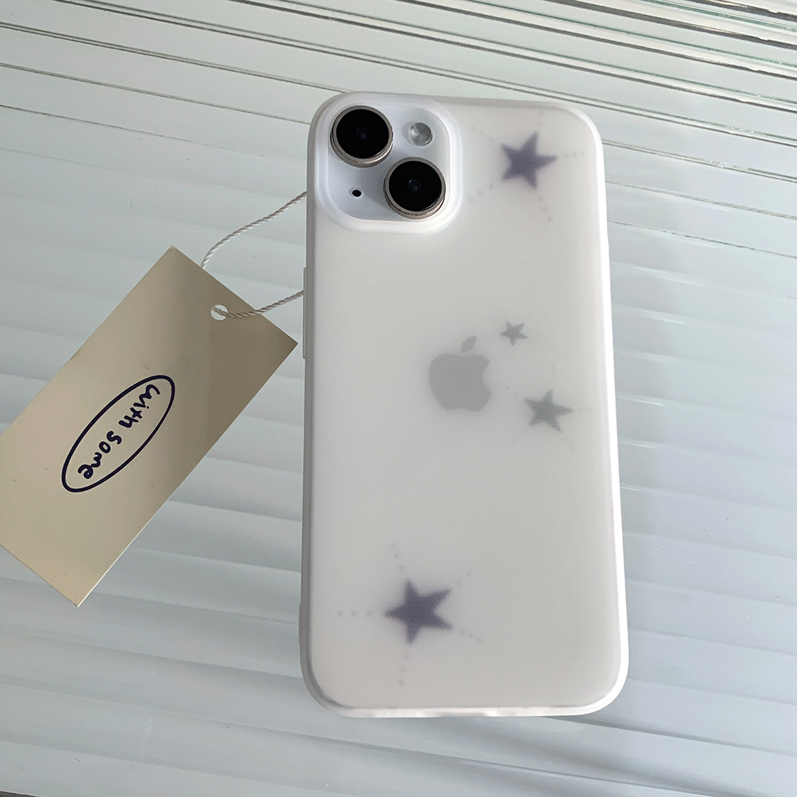 위드썸 빈티지 블루스타 반투명 폰 케이스(Withsome Vintage Blue Star Matte Phone Case) - 2