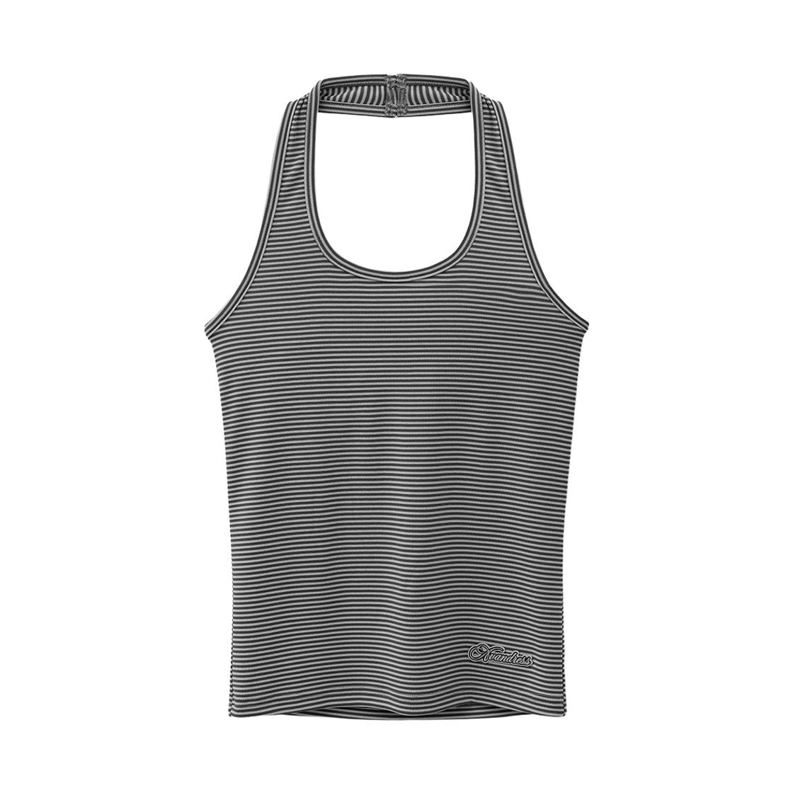 어반드레스 티안 스트라이프 홀터 슬리브리스 차콜(Avandress Tian Stripe Halter Sleeveless Charcoal)