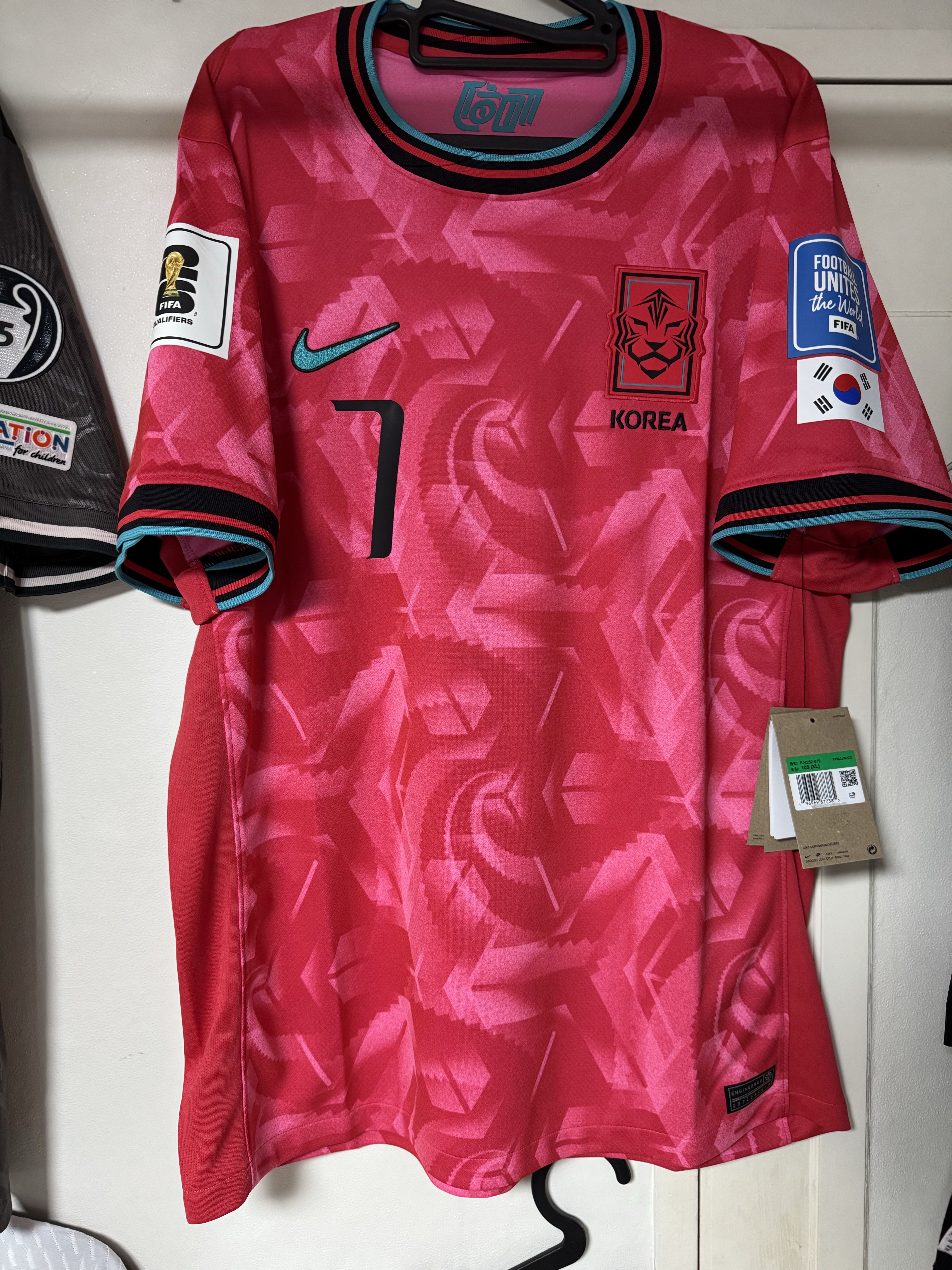 Nike Korea 2023/24 Dri-Fit Stadium Home Replica Jersey Black Global Red - Asia (Non Marking Ver.) 착용 스타일 - 2