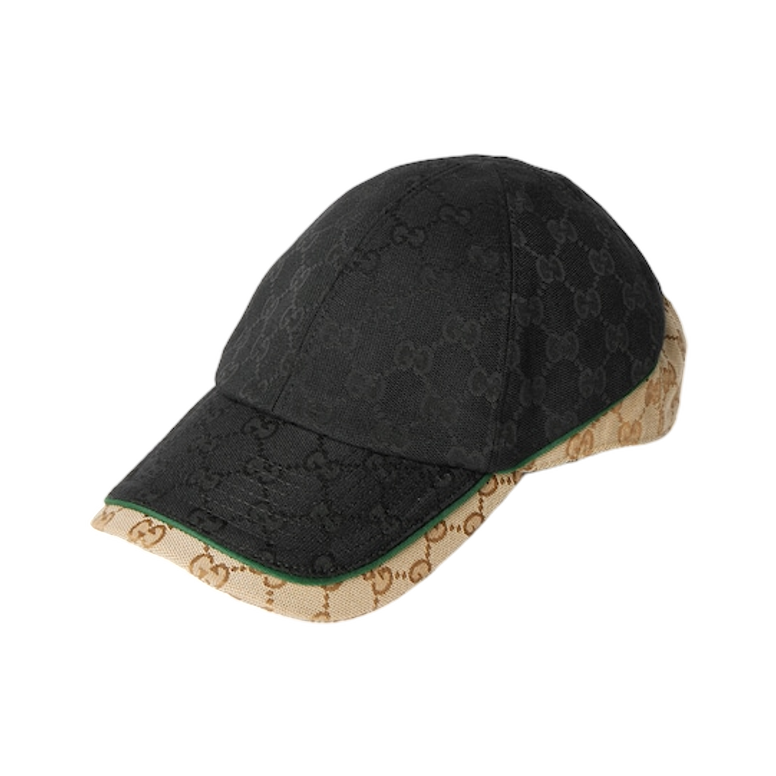 A001I2-4HBK3-1079 Gucci Gg Cotton Canvas Baseball Cap Black/Sand