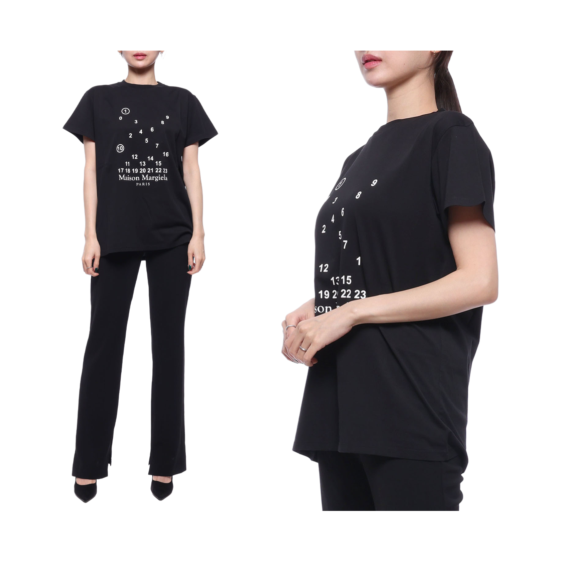 [25% 쿠폰] (W) 메종 마르지엘라 뉴메릭 로고 티셔츠 블랙([25% 쿠폰] (W) Maison Margiela Numeric Logo T-Shirt Black) - 2