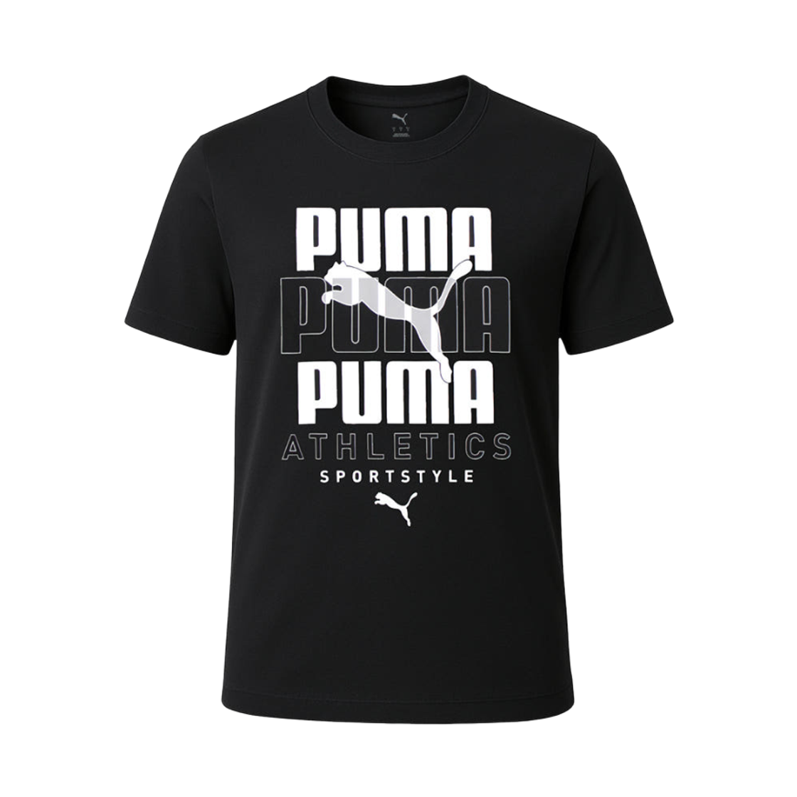 688038-01 Puma Graphic Stacked T-Shirt Black
