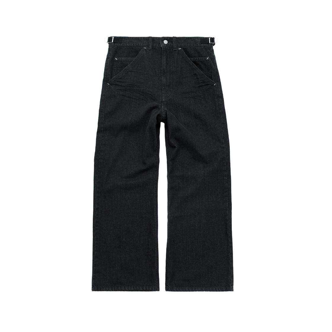 폴리테루 에이지드 카펜터 데님 팬츠 워시드 블랙(Polyteru Aged Capenter Denim Pants Washed Black)