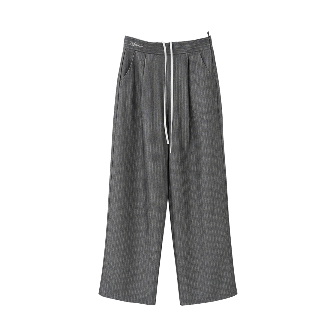 어반드레스 벨로 더블 웨이스트밴드 스트라이프 슬랙스 그레이(Avandress Velo Double Waistband Stripe Slacks Grey)