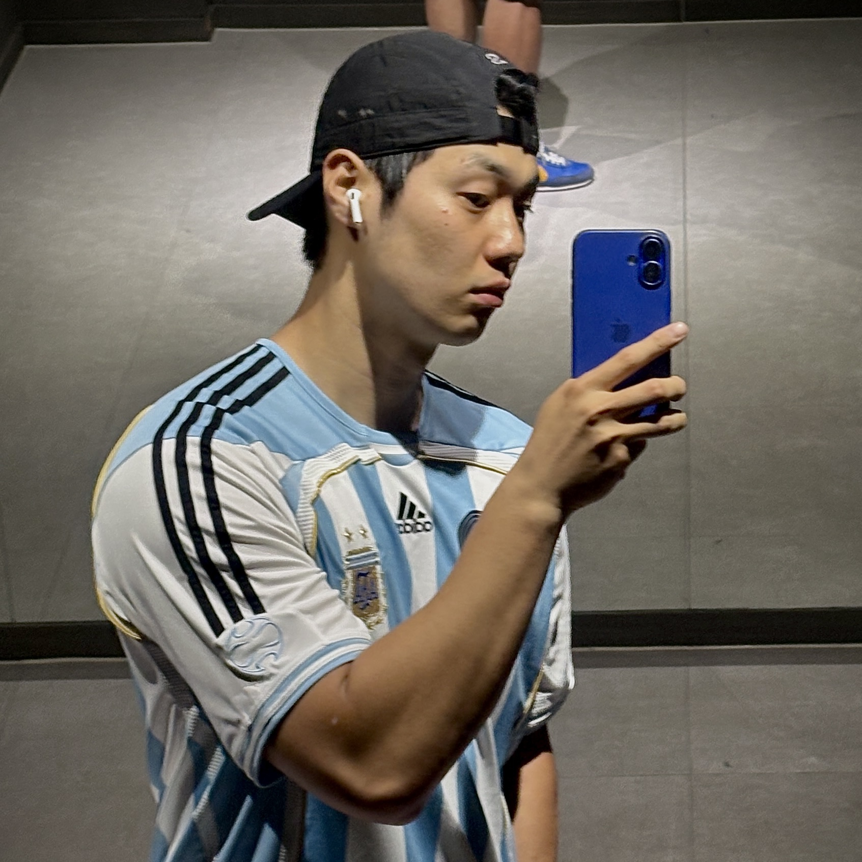 Adidas Argentina 2006 Home Jersey Messi White (Marking Ver.) - KR Sizing 착용 스타일 - 2