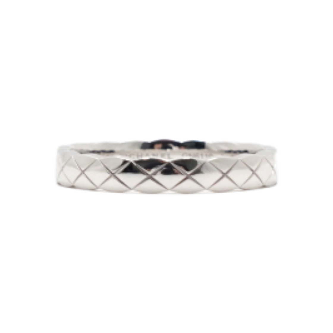ITNN3AVBBKHV Chanel J11793 18K White Gold Coco Crush Mini Quilted Ring