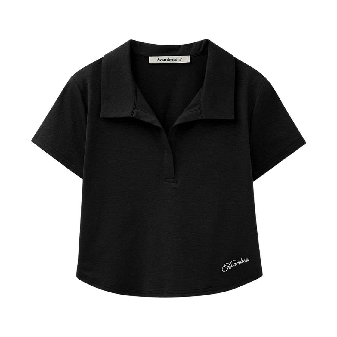 어반드레스 디온 소로나 오픈카라 티 블랙(Avandress Dion Sorona Open-Collar Tee Black)
