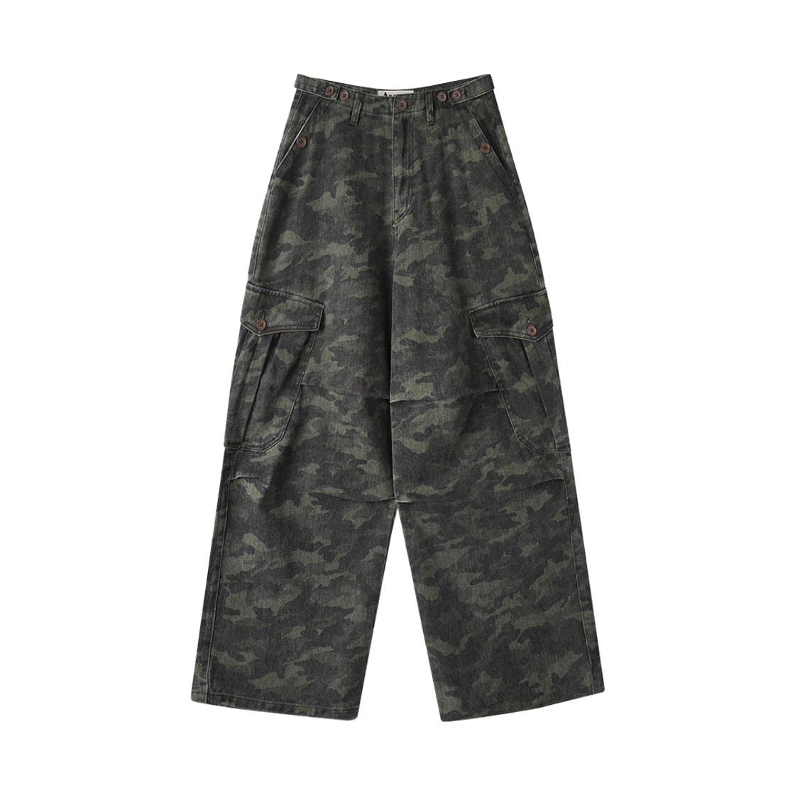 AV43PT02CA Avandress Enter Wide Cargo Cotton Pants Camo