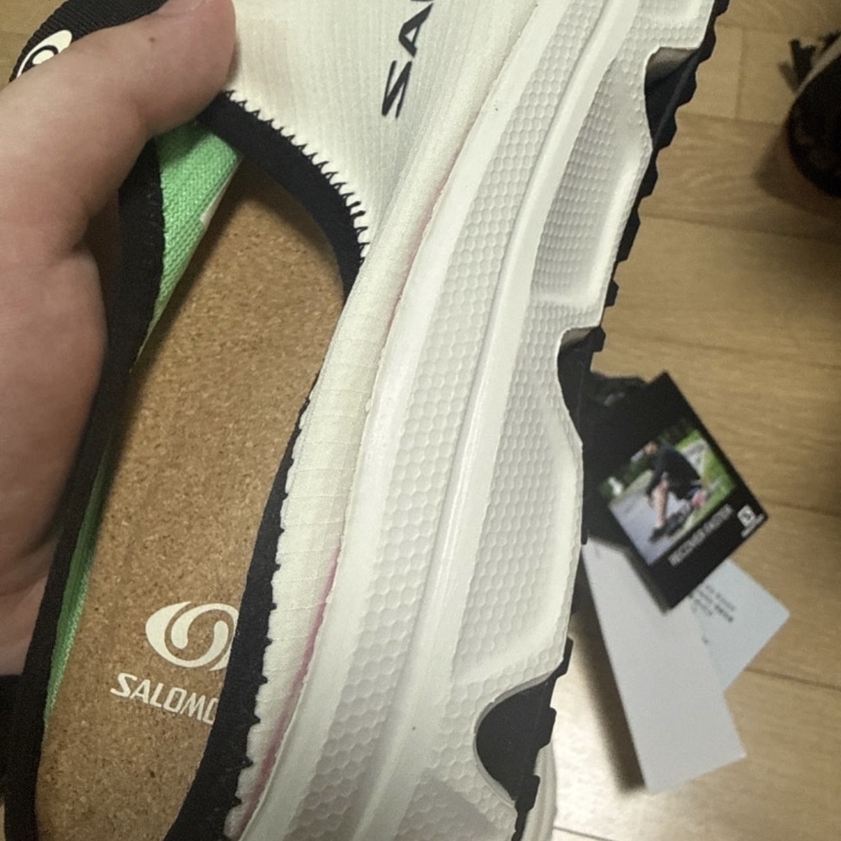 Salomon RX Slide 3.0 Vanilla Green 착용 스타일 - 1