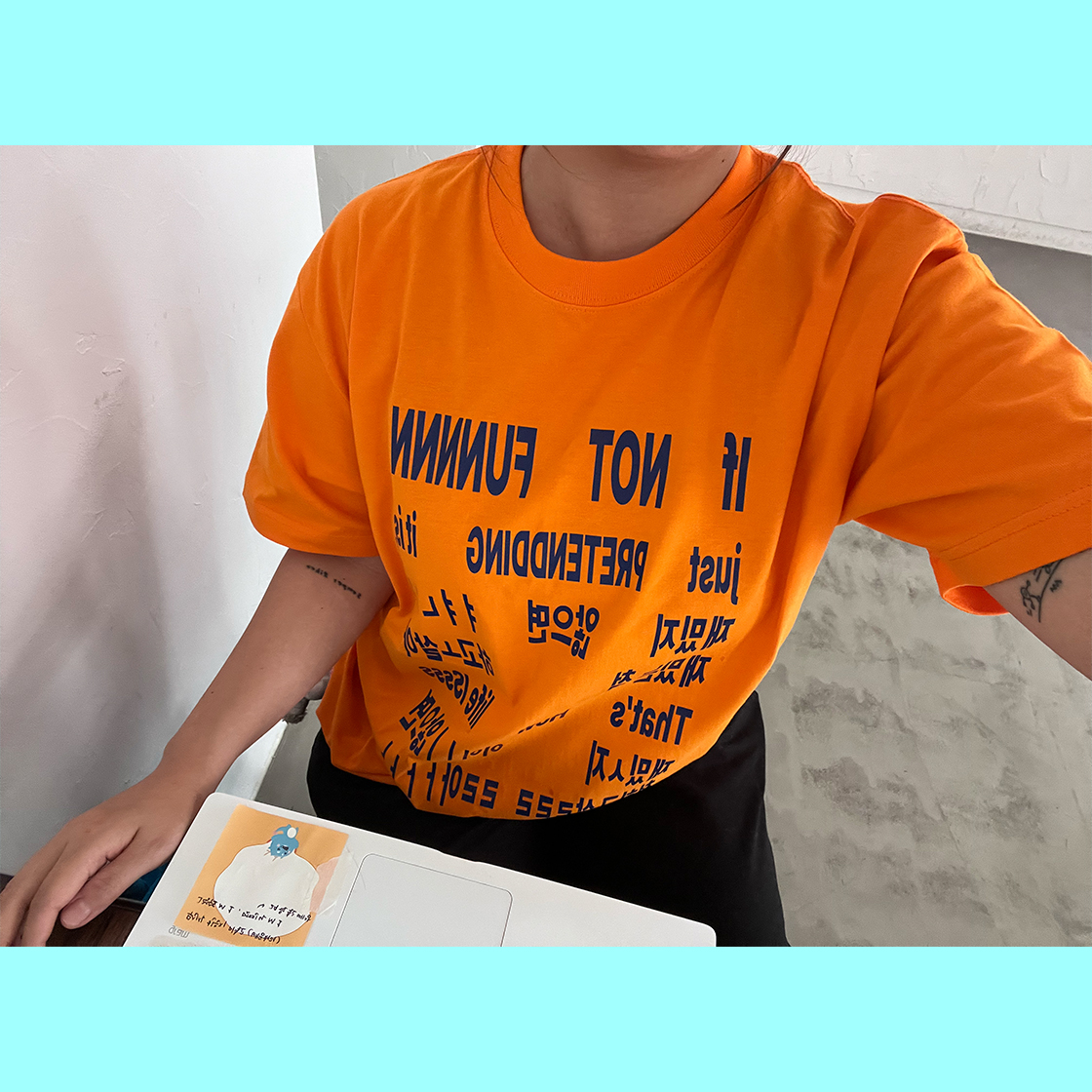 카포 가짜의삶 반팔 티셔츠 (주황)(CAPO untruth life T-shirts (orange)) - 2