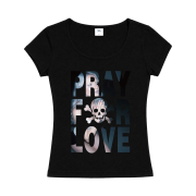 venhit Saintly Love U-Neck Slim Fit Short Sleeve T-Shirt Black