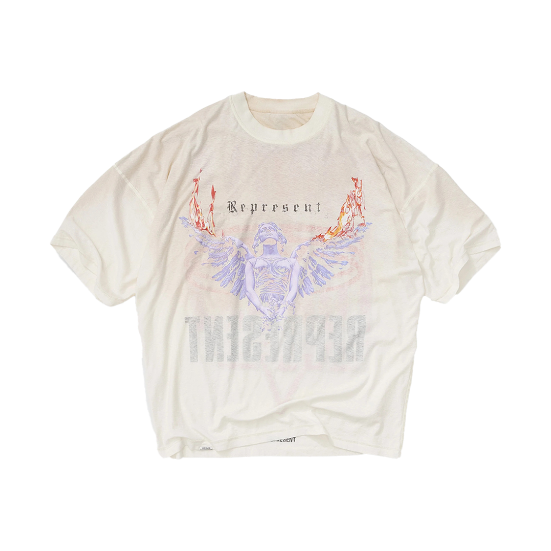 리프레젠트 리빙 레거시 티셔츠 워시드 에크루 - 25FW(Represent Living Legacy T-Shirt Washed Ecru - 25FW)