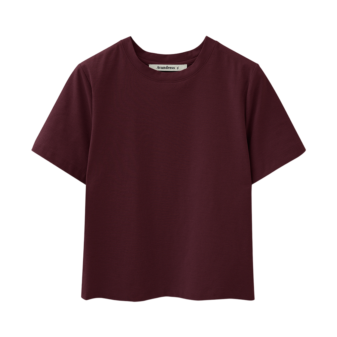 어반드레스 모리 소로나 베이직 티셔츠 버건디(Avandress Mori Sorona Basic T-Shirt Burgundy)