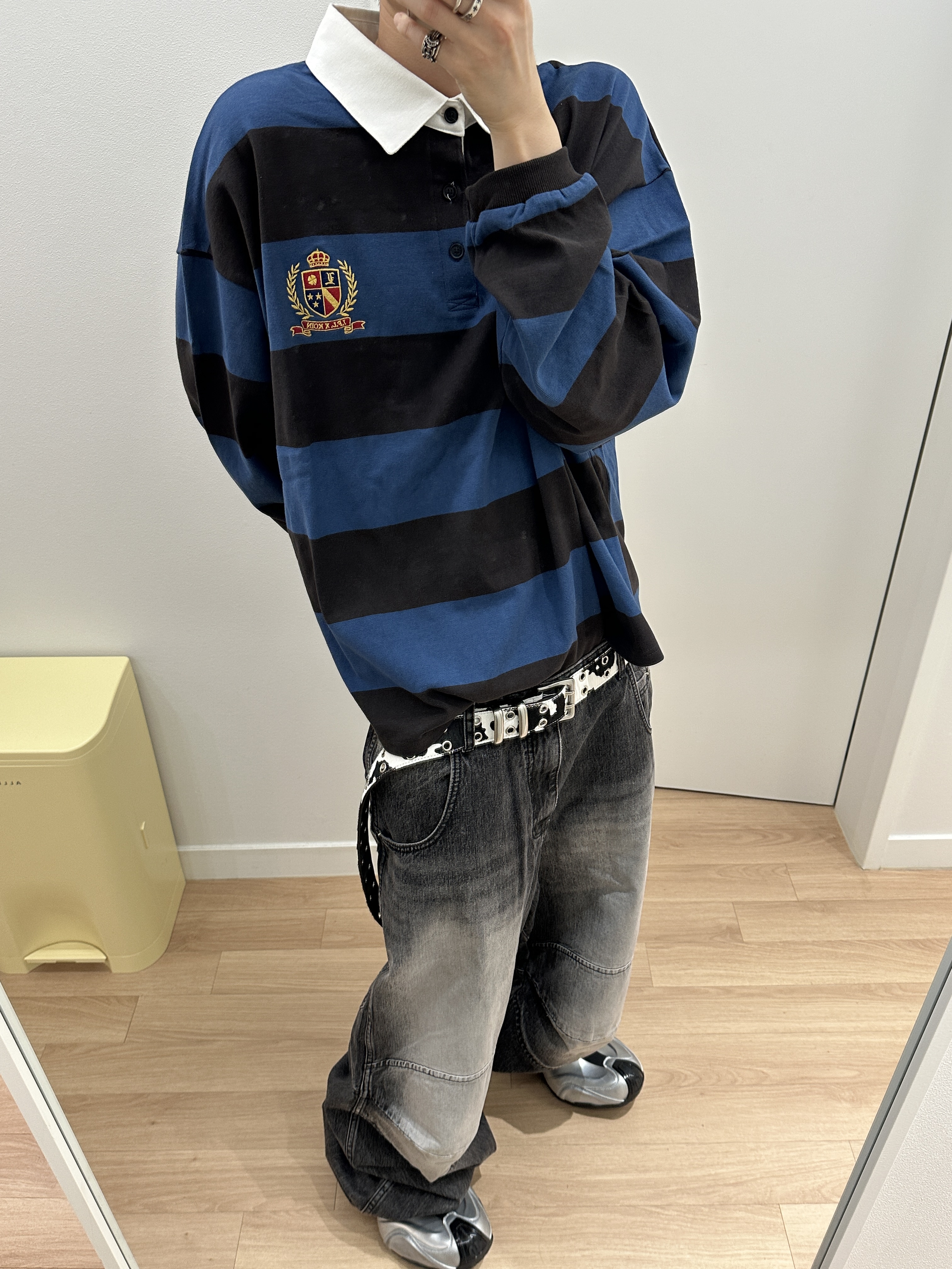 Junne A08 IX Logo Ball Cap Black, Kamien x MJD Double Hole Belt Oreo Calf Hair 착용 스타일 - 3