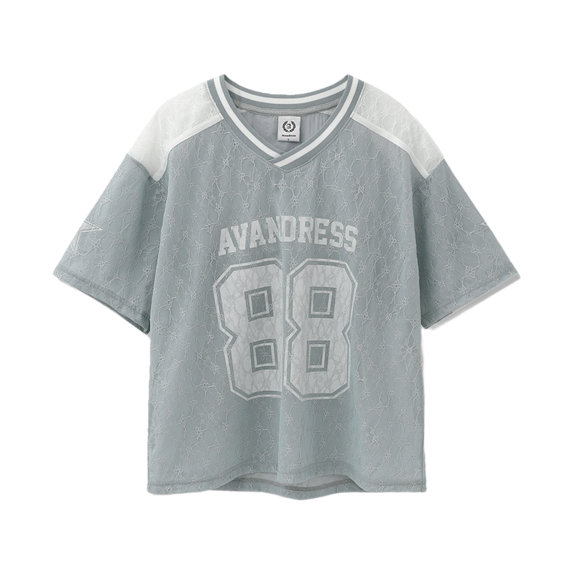 AV62TS53GR Avandress Ballerina Club 88 Football Jersey Lace T-Shirt Grey