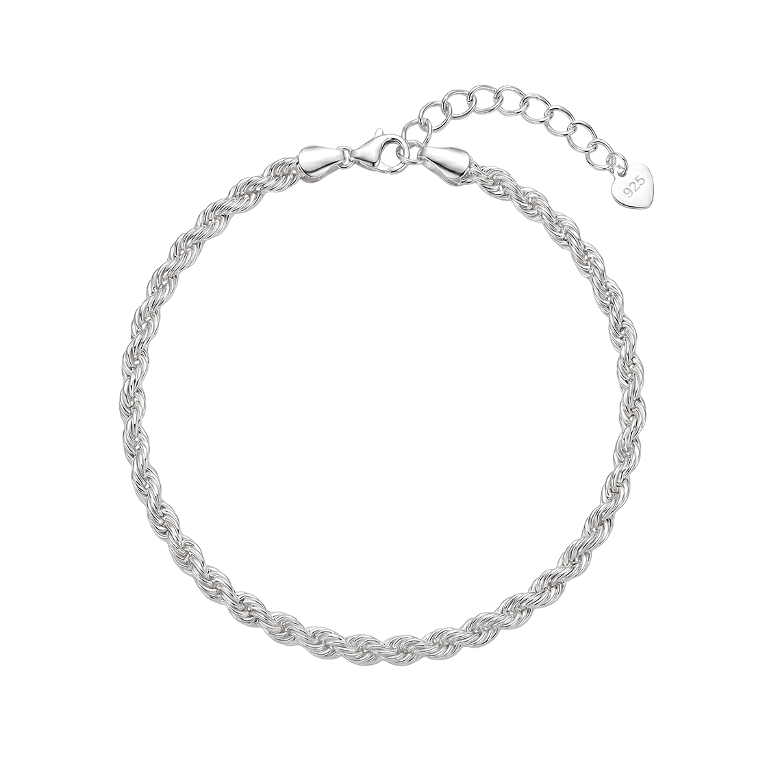 골드팡 실버 볼드쉬머링로프체인 팔찌(GOLDPANG Silver Bold Shimmering Rope Chain Bracelet)