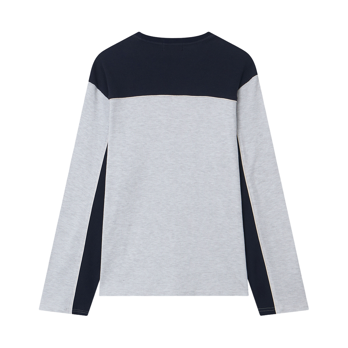 이우트 컬러 블록 와플 롱슬리브 멜란지화이트(EEUT Color Block Waffle Long Sleeve Melange White) - 2