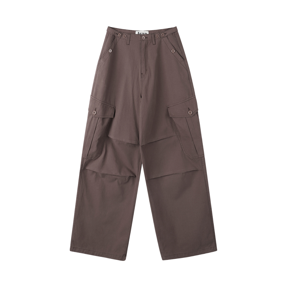AV43PT02BR Avandress Enter Wide Cargo Cotton Pants Brown