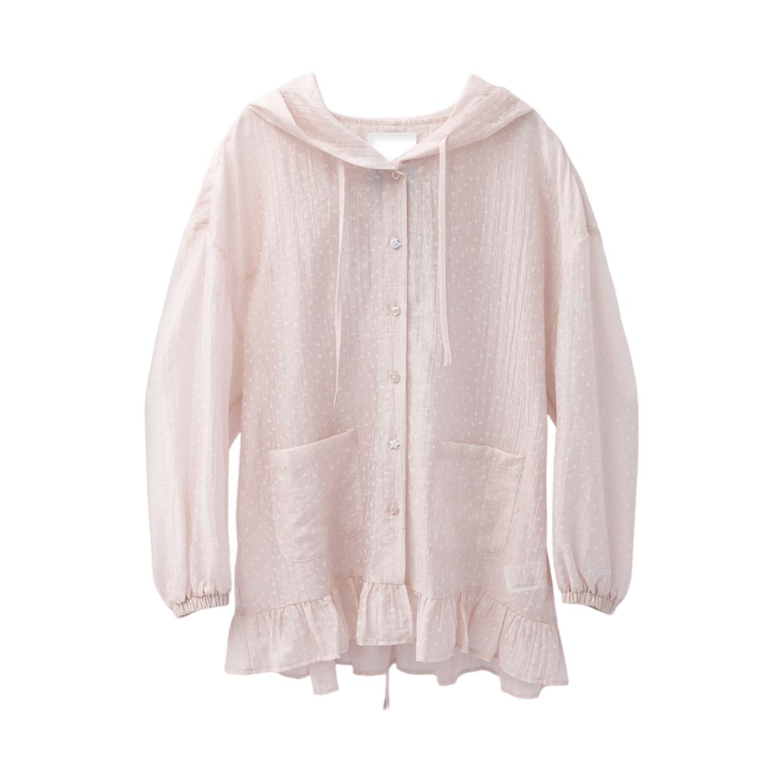 어반드레스 페탈 프릴 리오셀 후드 셔츠 핑크(Avandress Petal Frill Lyocell Hood Shirt Pink) - 1