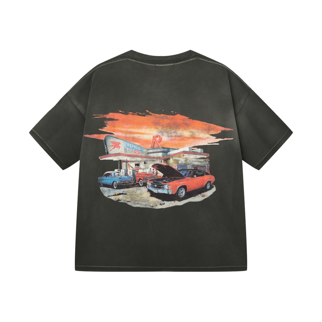 리프레젠트 24 아워 서비스 티셔츠 스테인드 블랙 - 26SS(Represent 24 Hour Service T-Shirt Stained Black - 26SS) - 2