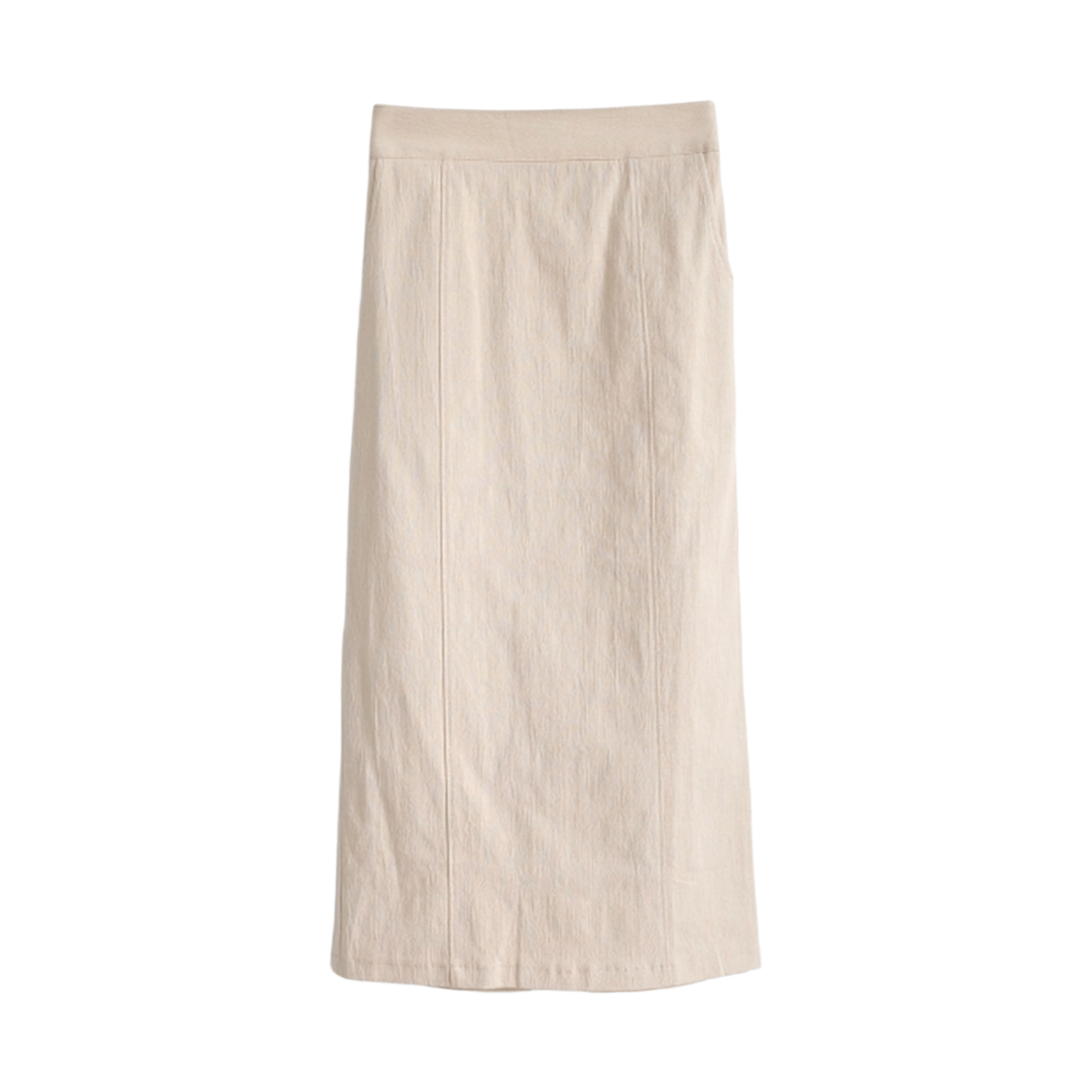 지크립 뒷밴딩 절개라인 뒷트임 스판 H라인 롱 스커트 베이지(GCLIP Back-Banding, Cut Line, Back Slit, Spandex H-Line Long Skirt Beige)
