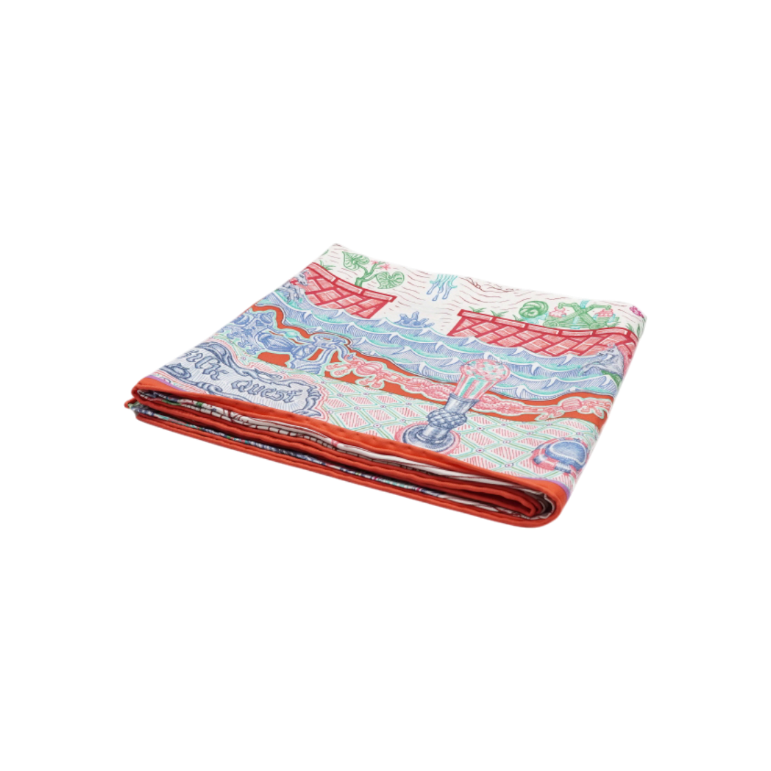 IT8DTPCIQROA Hermes Super Silk Quest Multicolor Square Scarf