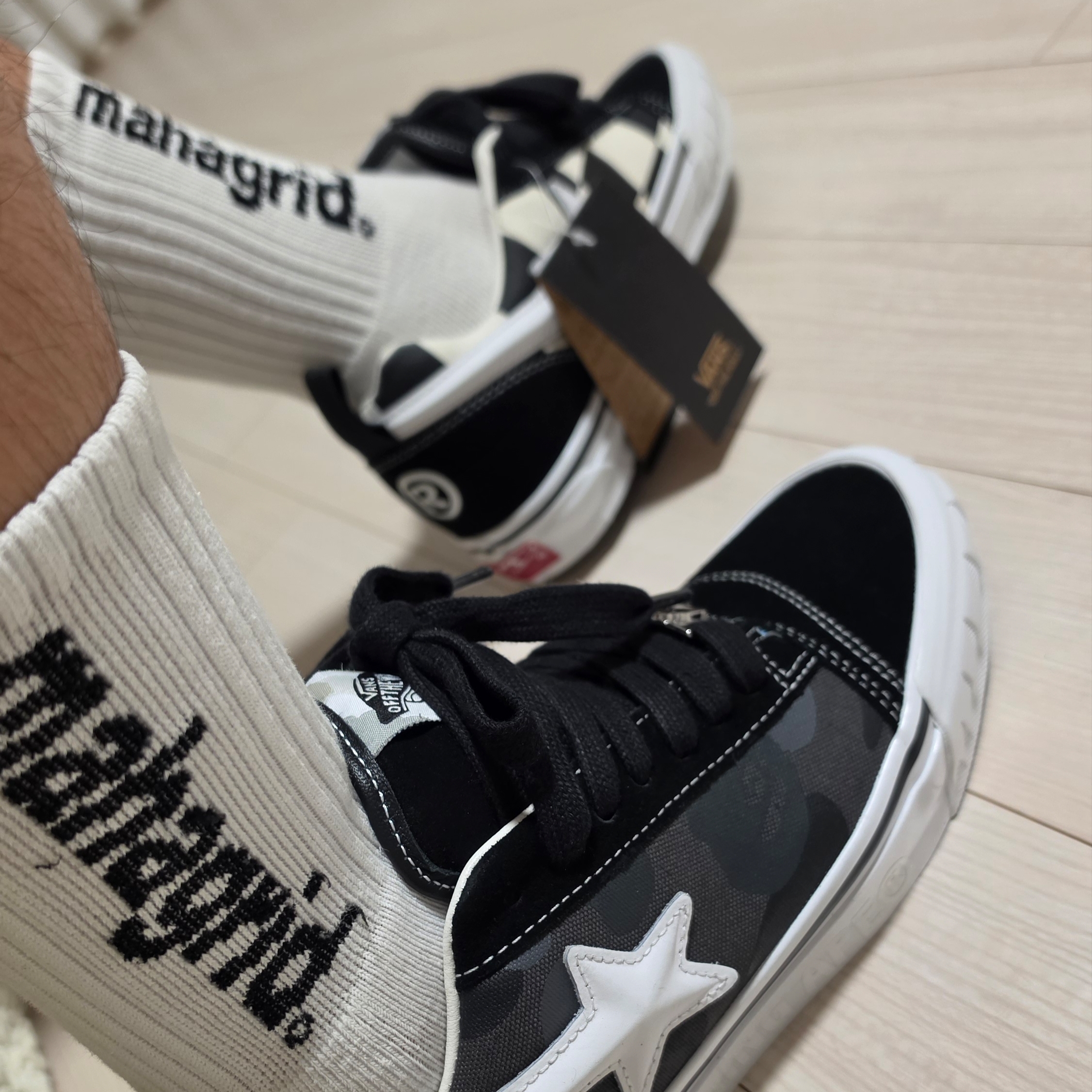 Vans x BAPE Premium Knu-Skool Camo Black 착용 스타일 - 6
