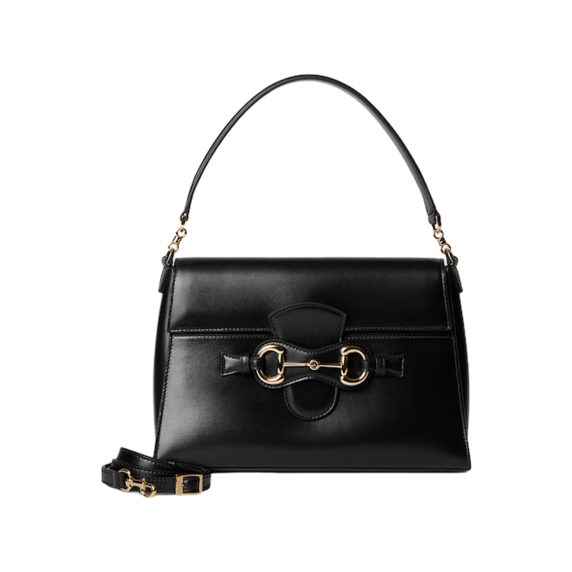 A006N6-AAG8B-1000 Gucci Horsebit Duomo Medium Top Handle Bag Black