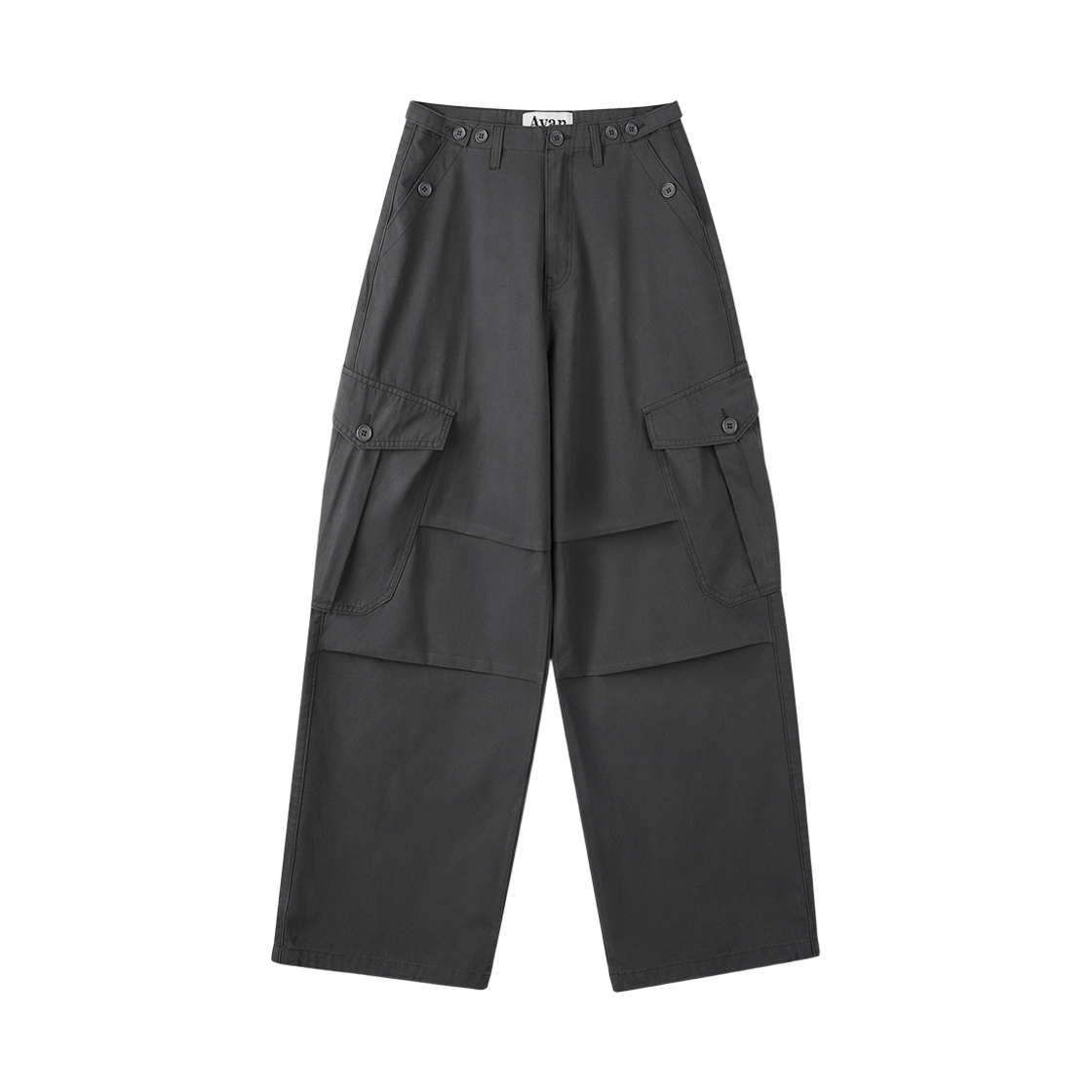 AV43PT02CH Avandress Enter Wide Cargo Cotton Pants Charcoal