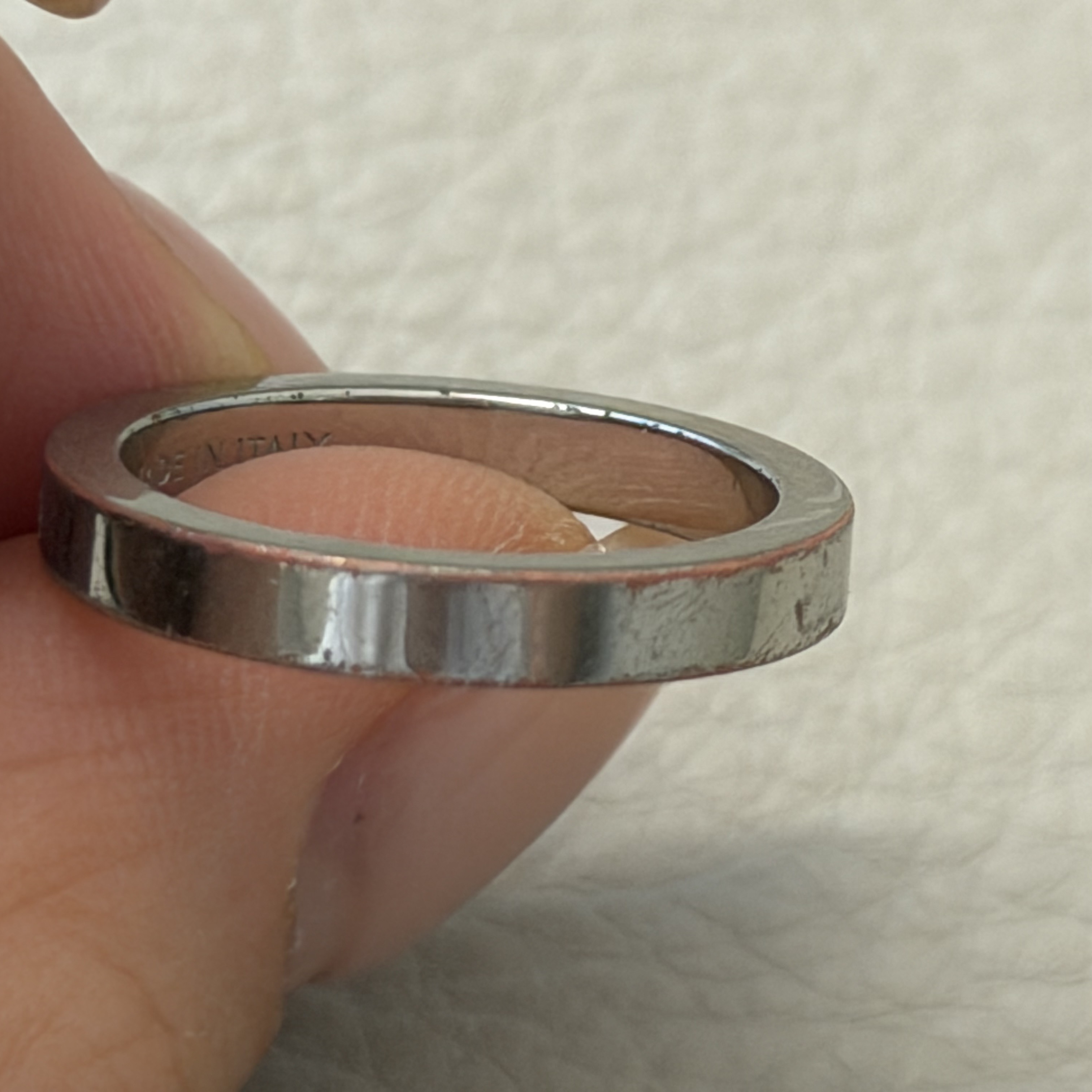 (W) MM6 Maison Margiela Numeric Minimal Signature Ring Silver Palladium 착용 스타일 - 3