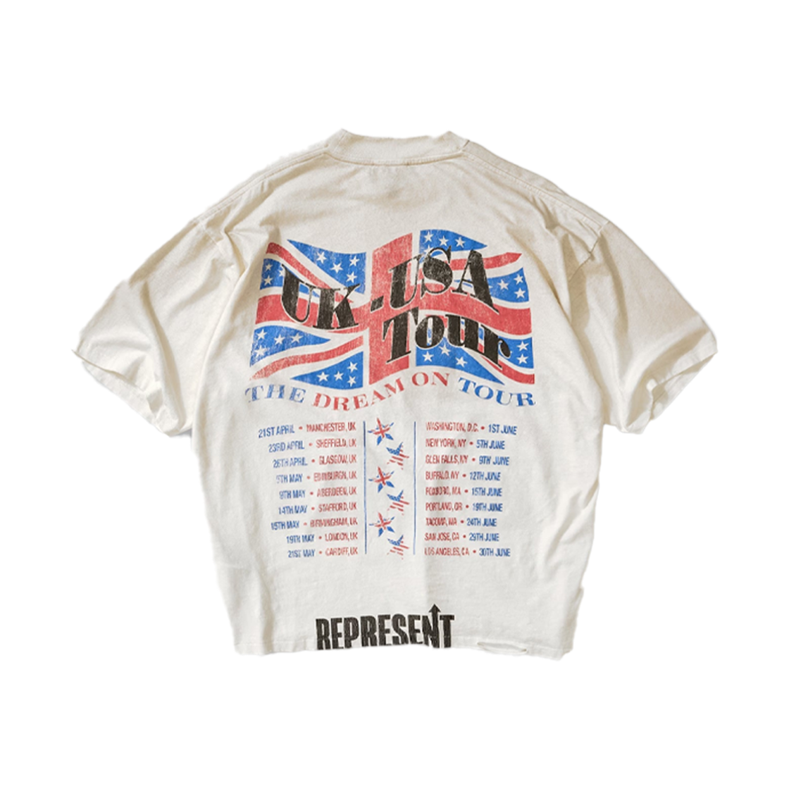 리프레젠트 드림 온 투어 티셔츠 워시드 에크루 - 26SS(Represent Dream On Tour T-Shirt Washed Ecru - 26SS) - 2