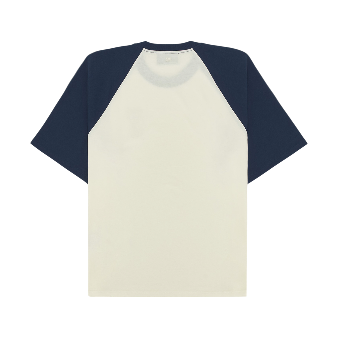 아미 화이트 앤 블루 코튼 아미 드 하트 니트 패치 티셔츠 화이트 크림 잉크(AMI White and Blue Cotton Ami De Coeur Knitted Patch T-Shirt White Cream Ink) - 2