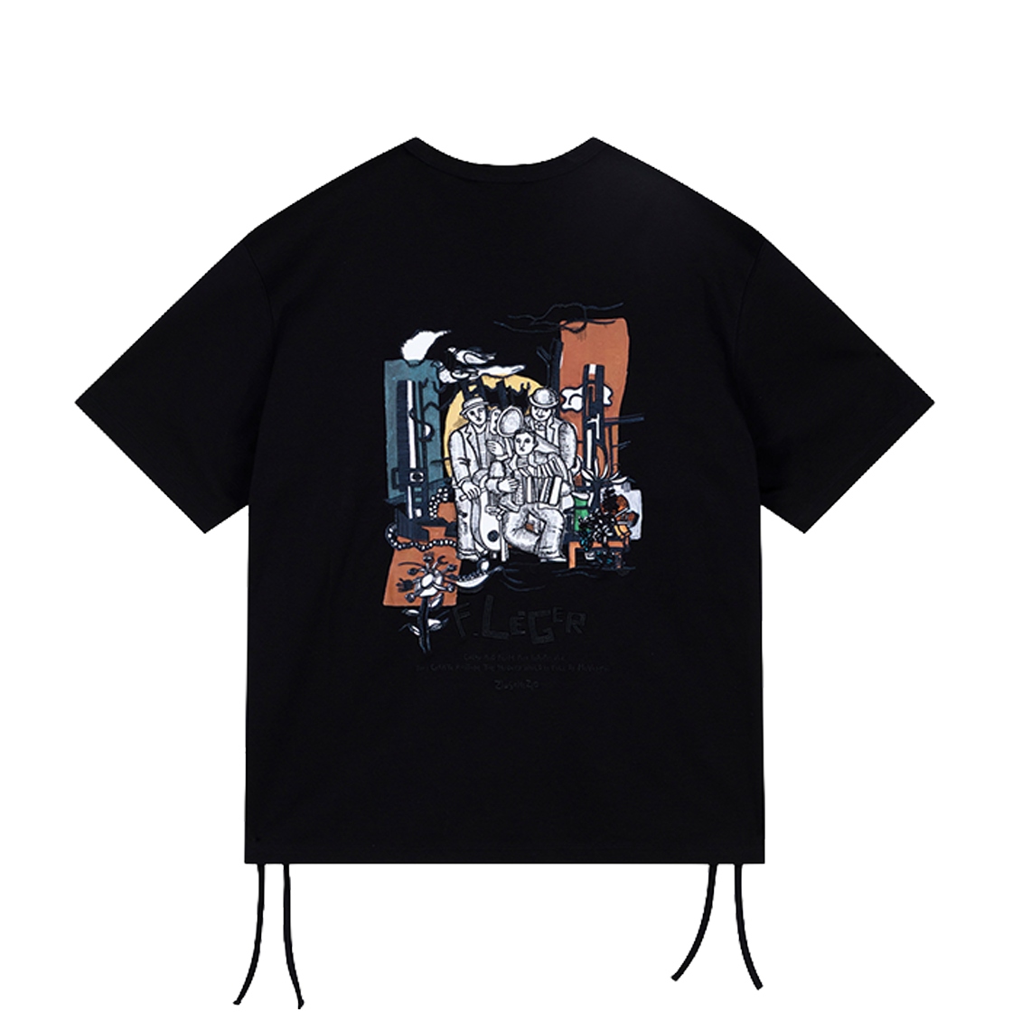 지오송지오 컬렉션 뮤지션 아트워크 스트링 티셔츠 블랙 BI5TS503BK(ZIOSONGZIO COLLECTION Musician Artwork String T Shirt Black)