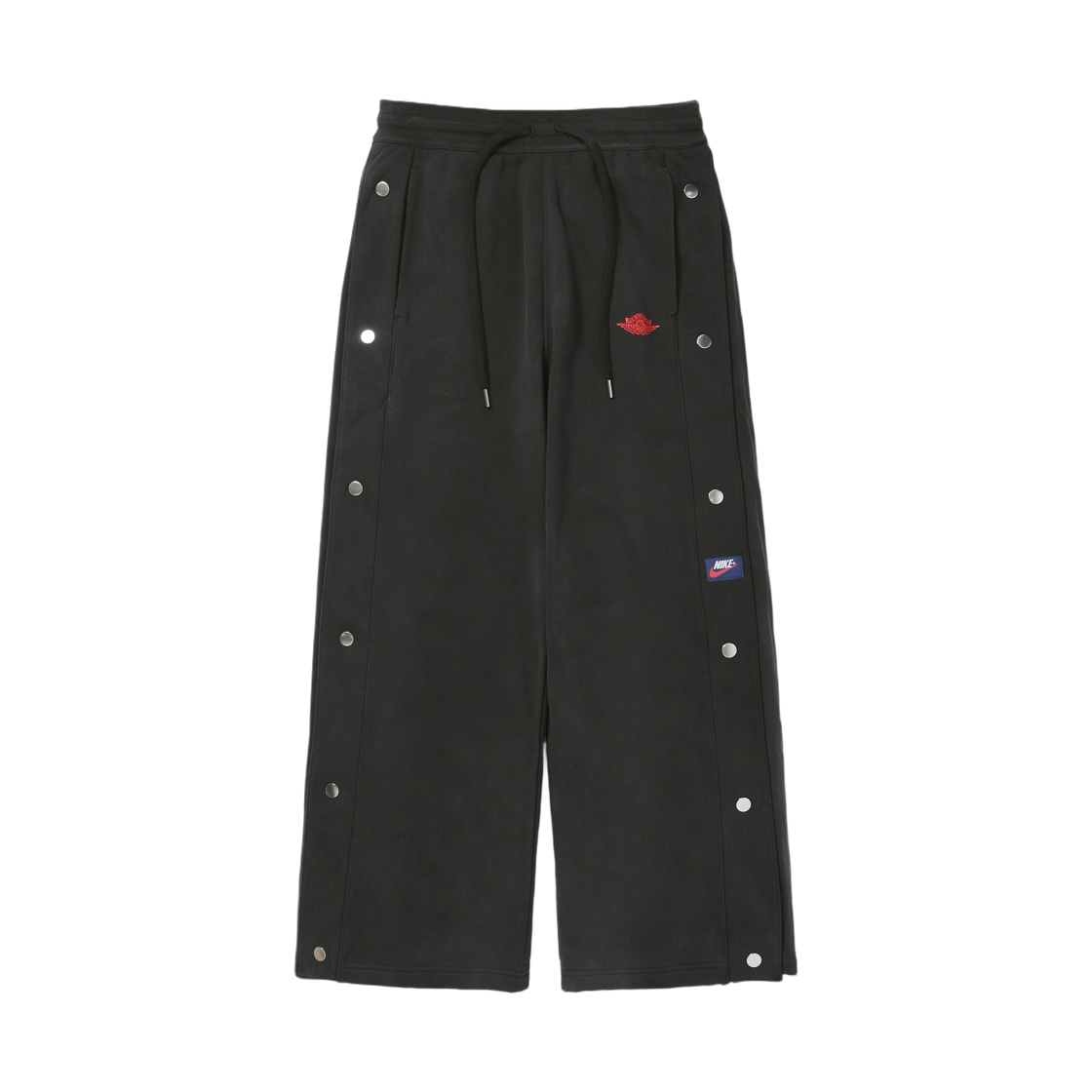IM6984-010 (W) Jordan Flight Fleece French Terry Snap Pants Black University Red - Asia