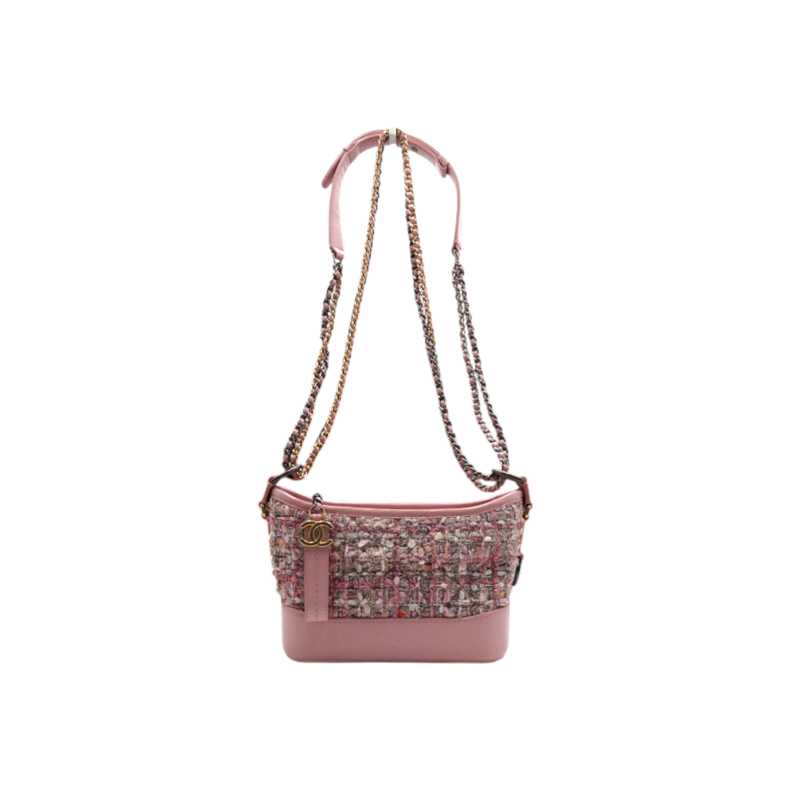 IT8BVBG4VIJT Chanel A91810 Pink Tweed Gabrielle Small Hobo Chain Shoulder Bag