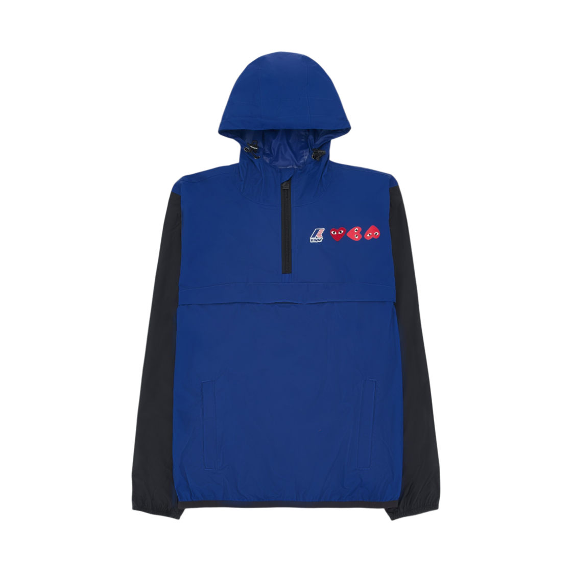 AZ-J506-051-2 Play Comme des Garcons x K-Way Hood Rain Jacket Blue