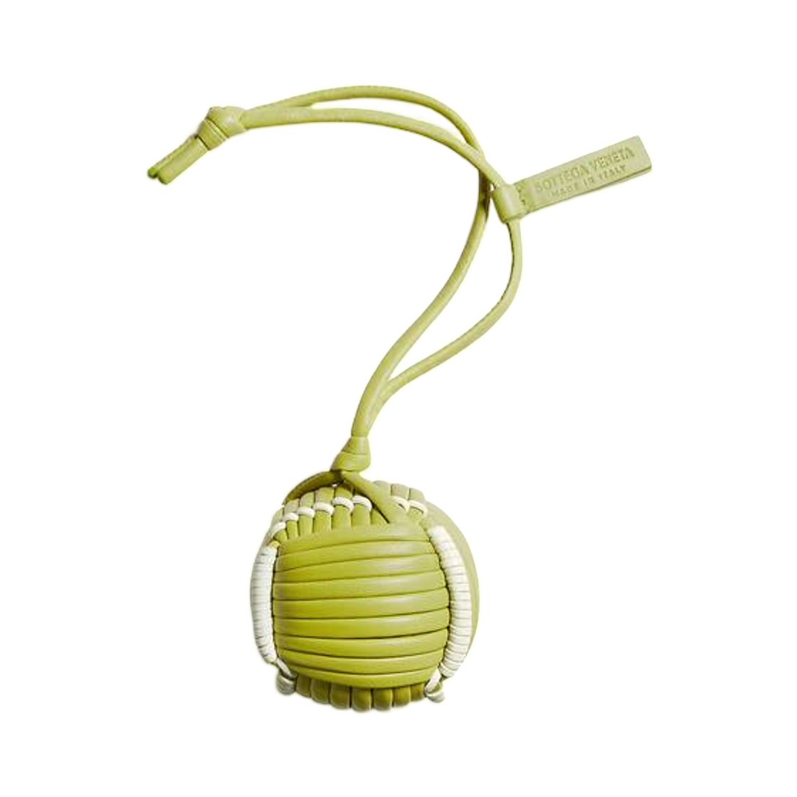 876854V3LI08344 Bottega Veneta Tennis Ball Charm Kiwi Alabaster