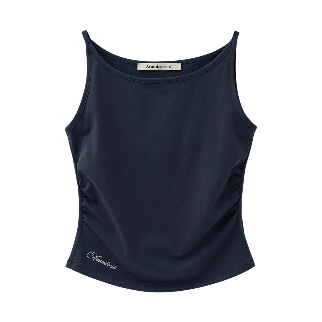 AD62TS12NV Avandress Rupin Boat-Neck Shirring Sleeveless Navy