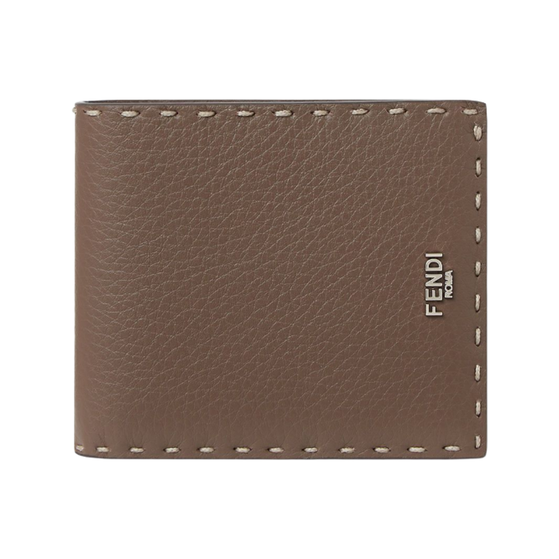 7M0193AP3BF1TQQ Fendi Selleria Leather Bi-fold Wallet Brown