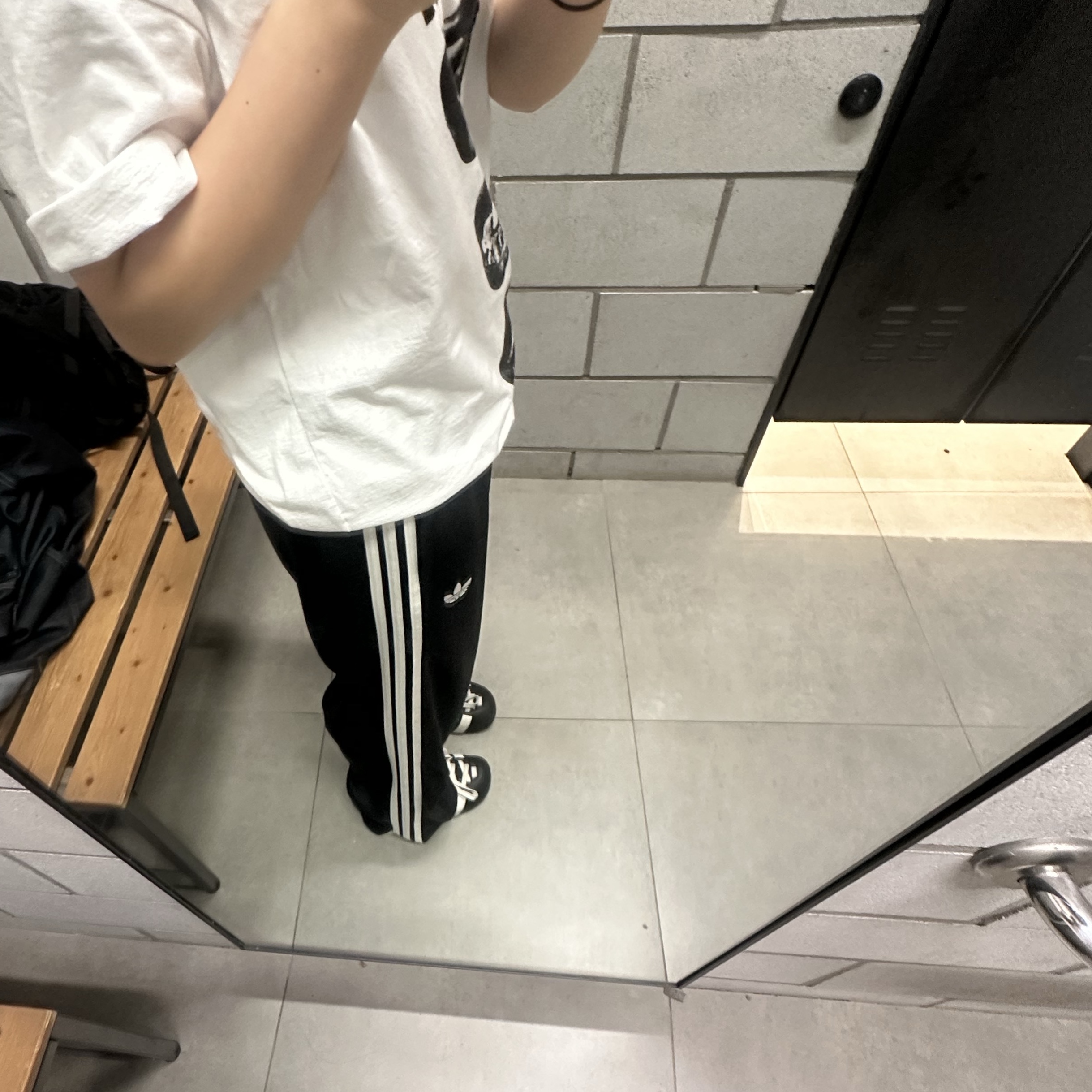 Adidas Loose Track Pants Black White - KR Sizing, Adidas Sportswear Adilette 2.0 Clog Sandal Dark Brown Wonder White 착용 스타일