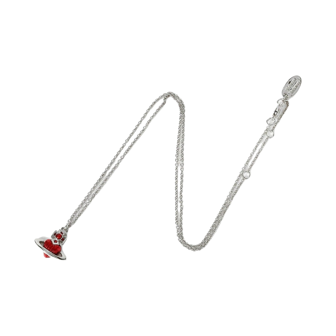 (W) 비비안 웨스트우드 파비안나 바스 릴리프 펜던트 네크리스 플래티넘 레드((W) Vivienne Westwood Fabianna Bas Relief Pendant Necklace Platinum Red) - 2