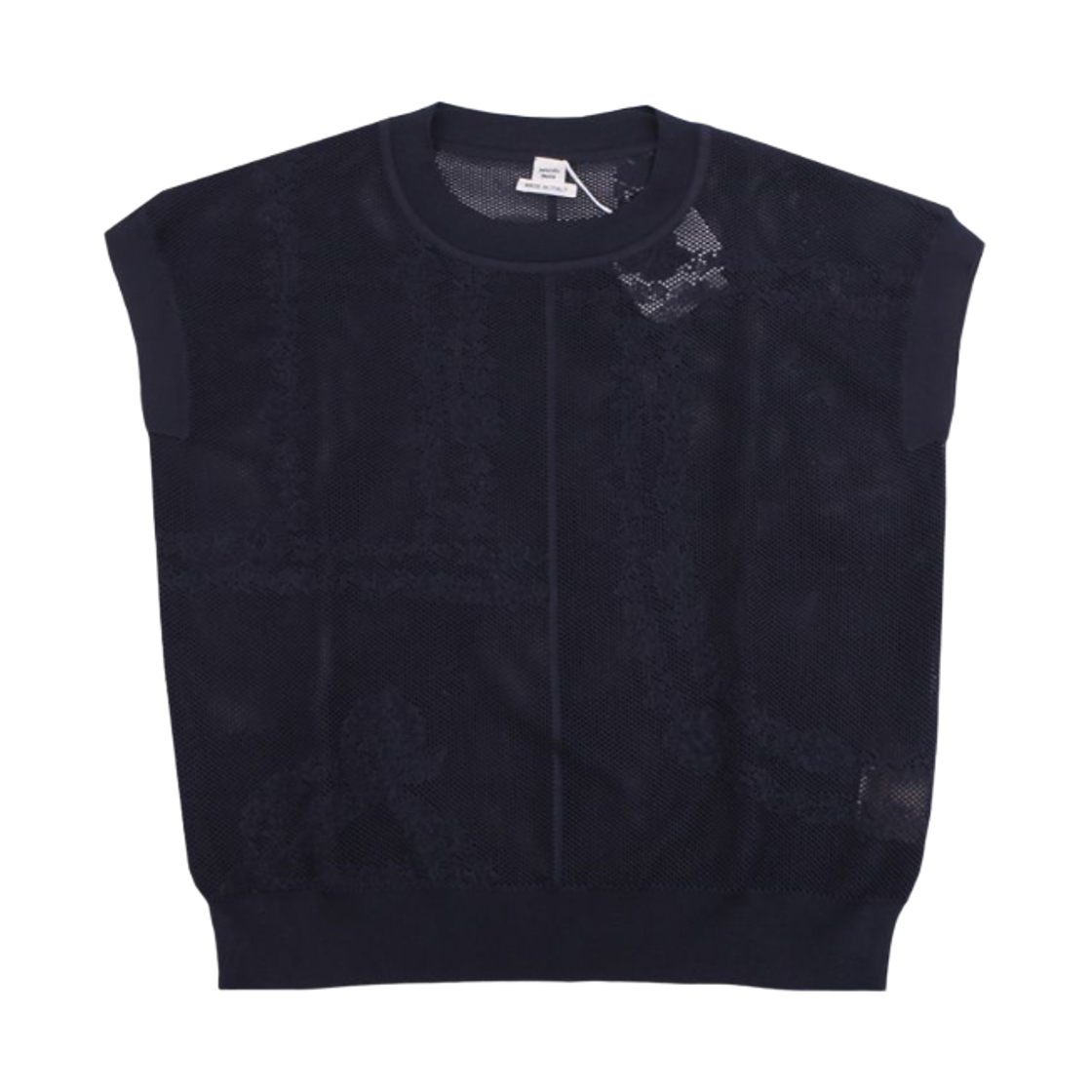 H5E2671D45H (W) Hermes En Desordre A Fleurs Short Sleeve Sweater Bleu Noir