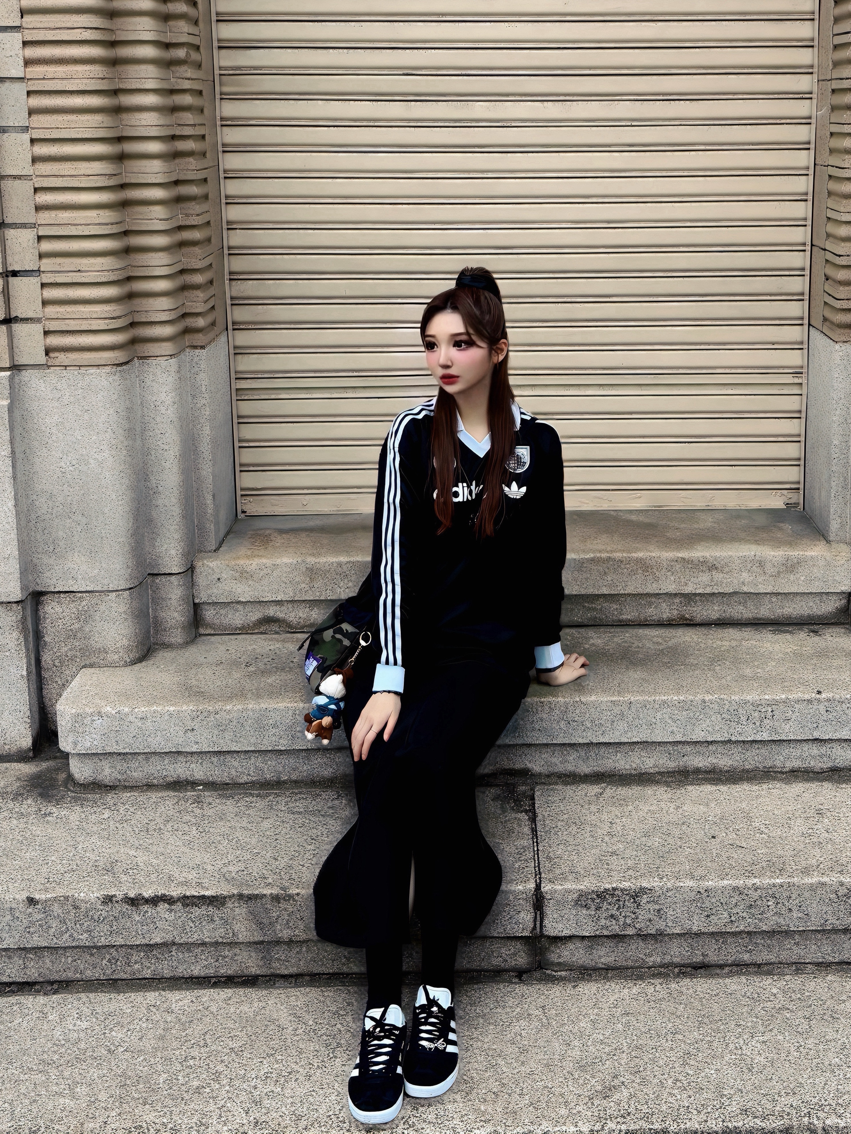 Adidas Gazelle 85 Core Black, Starbucks 24 Jeju Pony Keychain 착용 스타일 - 1