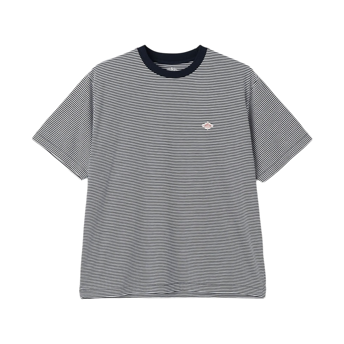 (W) 단톤 숏슬리브 스트라이프 이너 티셔츠 네이비 화이트((W) Danton Short Sleeve Stripe Inner T-Shirt Navy White)